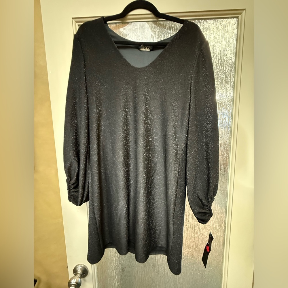 Rachel Zoe Sparkly Black Shift Dress, Size Large